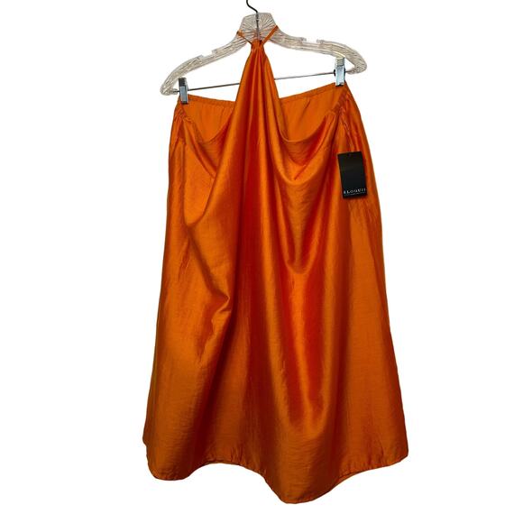 NWT - Eloquii Orange String Halter Neck Mini - Size 22 - Picture 2 of 10